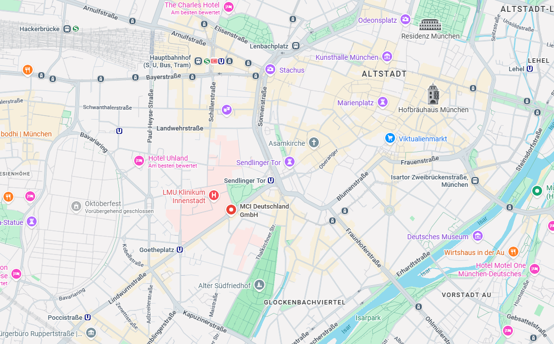 Google Maps Screenshot mit Standort München