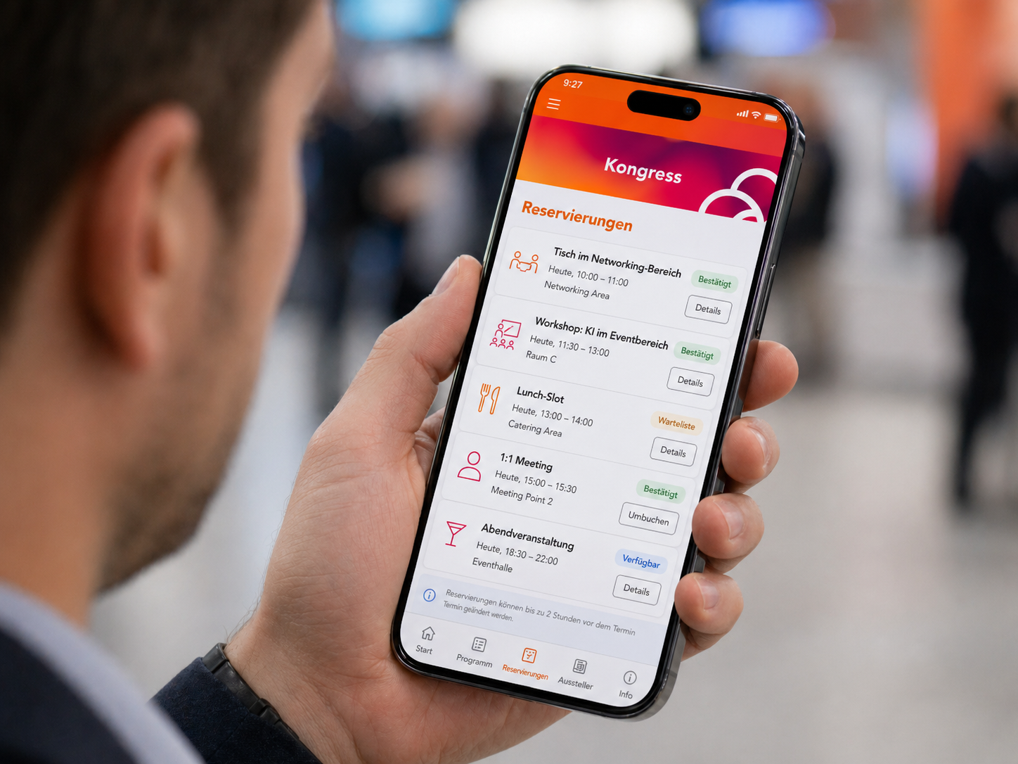 MCI Event App Terminübersicht